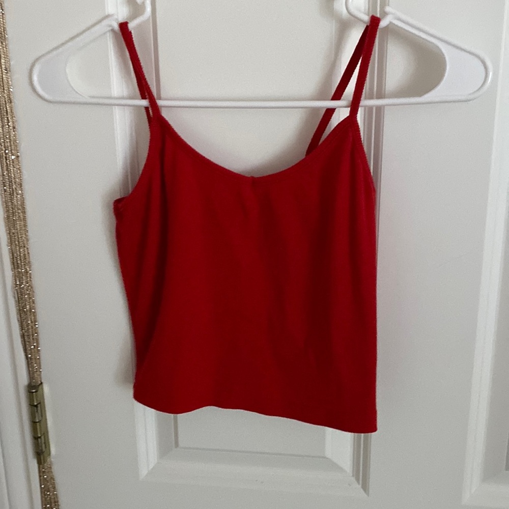 Bright red crop tank top! Shein size small!(: